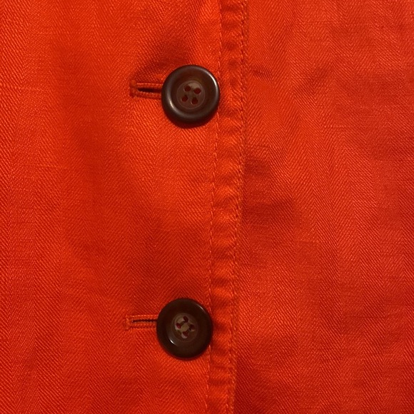 J. Crew Linen Orange Blazer size 6 - Picture 4 of 12